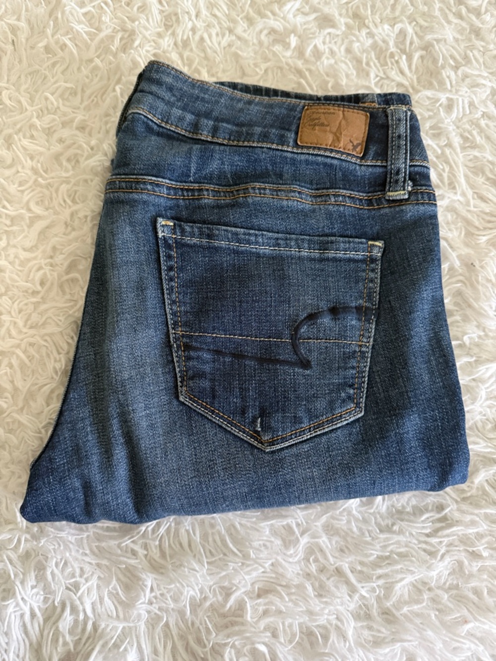 American Eagle Outfitters Women's Dark Blue Skinny Jeans
